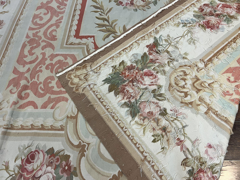 Aubusson Rug 10x14, Wool Handmade Vintage Carpet, Elegant French European Design Rug, Large Room Sized Aubusson Rug, Stark Carpet by Jewel Rugs