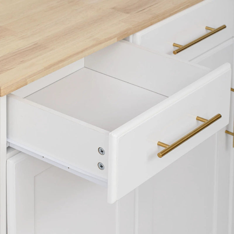 K&K 59.3" Kitchen Island with Storage & Rolling Cart by HouseOfZazla