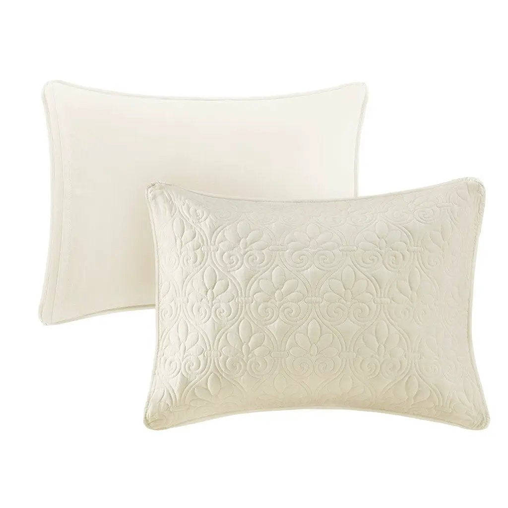 3 Piece Split Corner Pleated Quilted Bedspread by HouseOfZazla