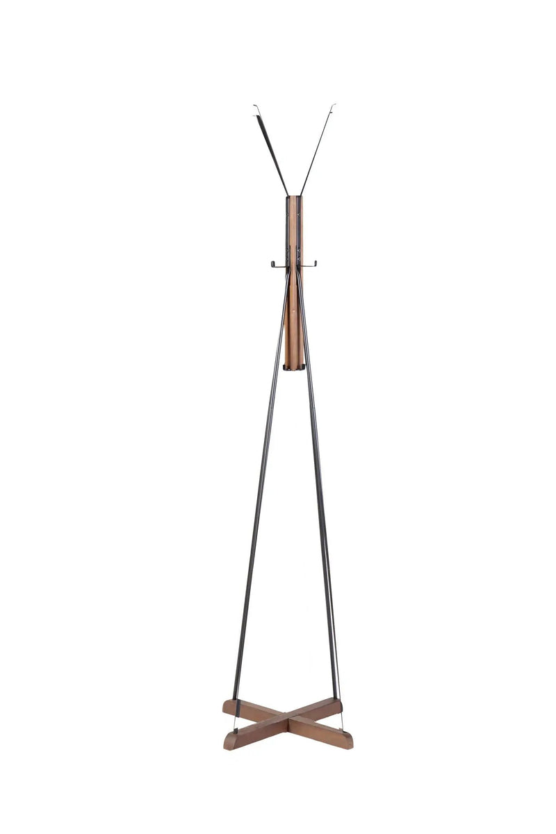 Reclaimed Wood And Metal Freestanding Coat Rack With Hooks Use In Bedroom, Living Room - Natural by Unique Piece Furniture