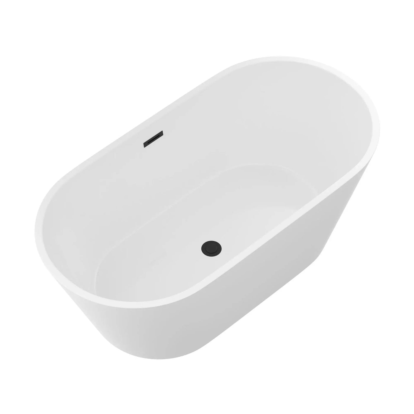 Gloss Freestanding Bathtub With Overflow & Pop Up Drain, Stand Alone Soaking Tub by HouseOfZazla