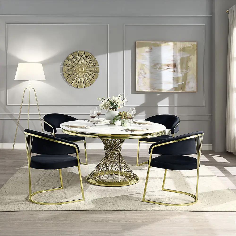 Fallon - Side Chair - Black Velvet & Mirrored Gold by Unique Piece Furniture