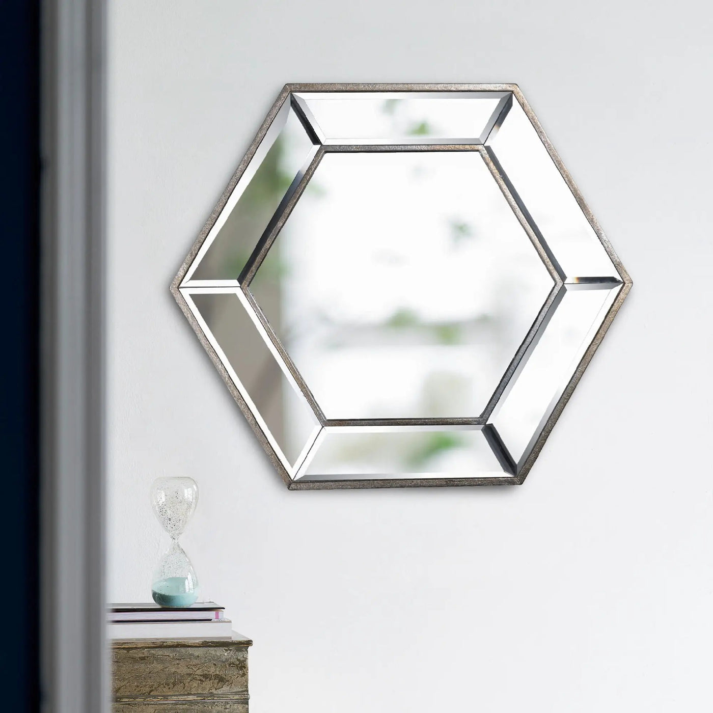 Hexagon Wall Mirror With Contemporary Glass Design, Home Decor Accent Mirror For Living Room, Entryway, Bedroom by Unique Piece Furniture
