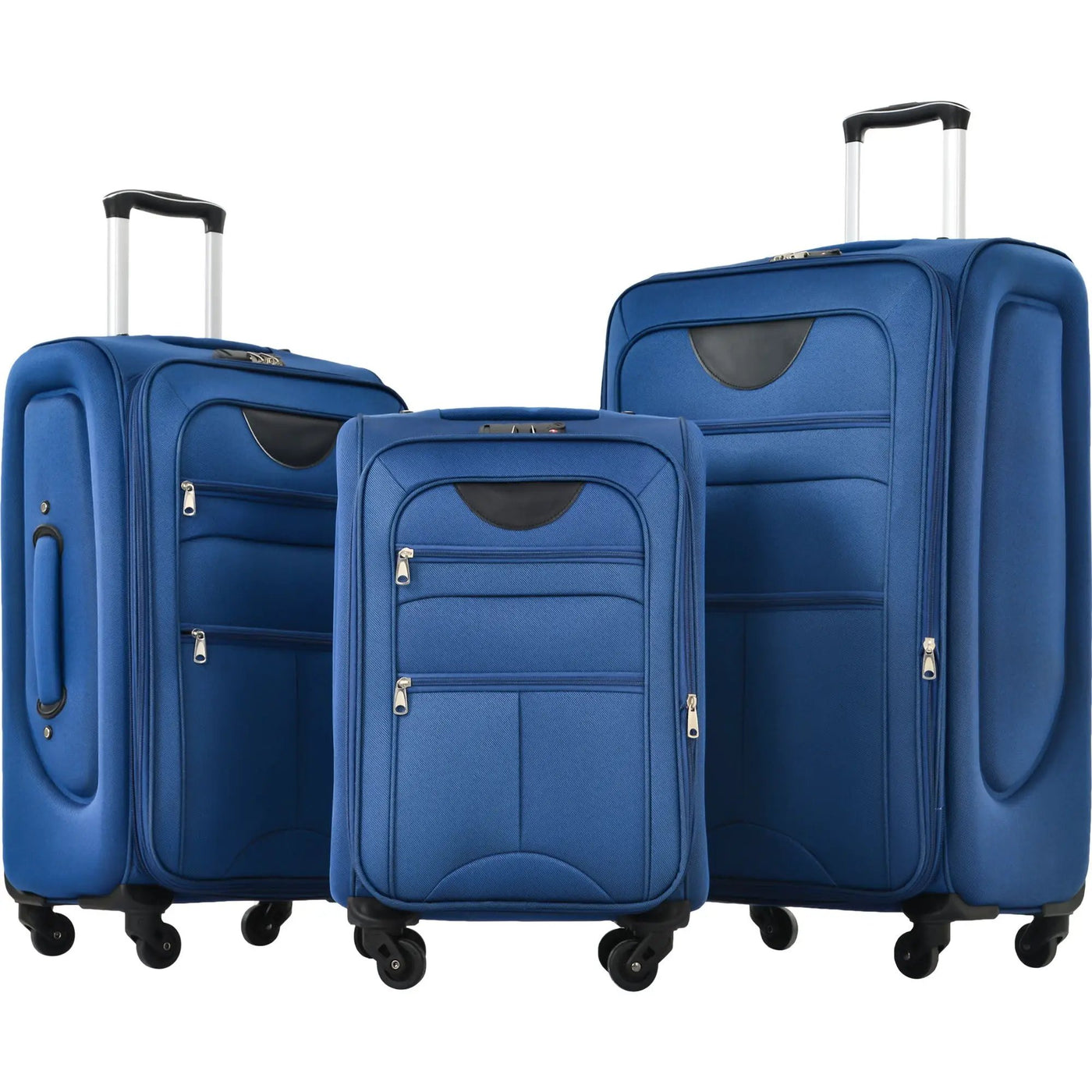 Softside Luggage Expandable 3 Piece Set Suitcase Upright Spinner Softshell Lightweight Luggage Travel Set by HouseOfZazla