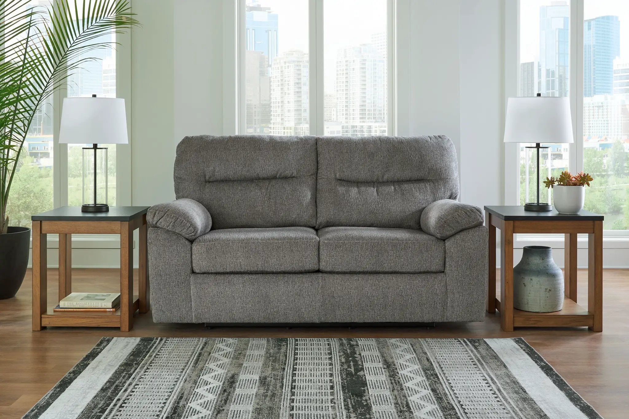 Bindura - Glider Loveseat - Mineral by Unique Piece Furniture