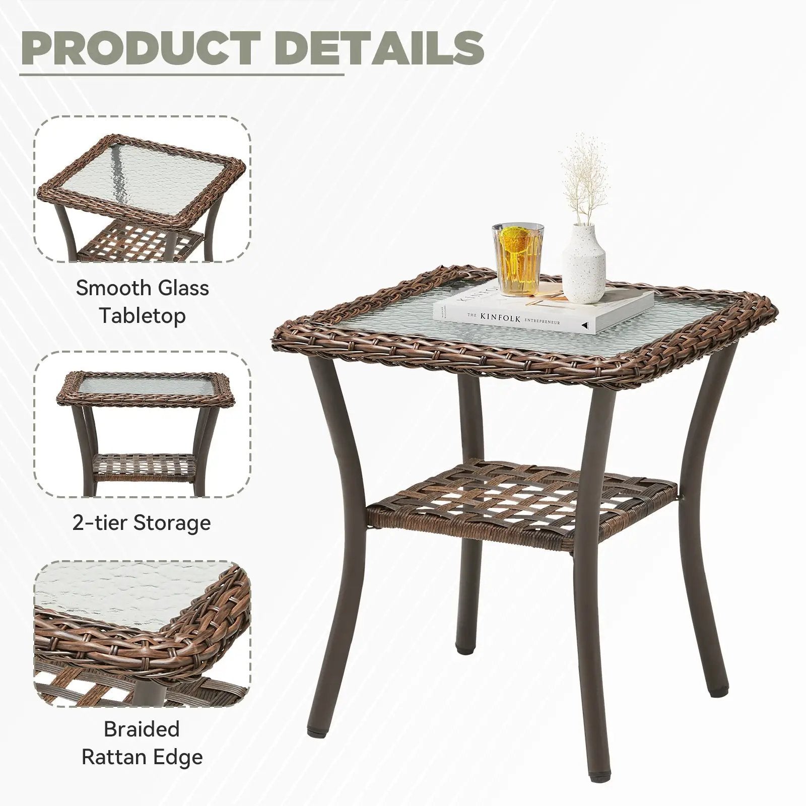 3 Pieces Outdoor Furniture Set, Outdoor Swivel Gliders Rocker by HouseOfZazla