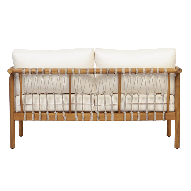 Teak Finish Acacia Wood Patio Seating, photo 9 of 10