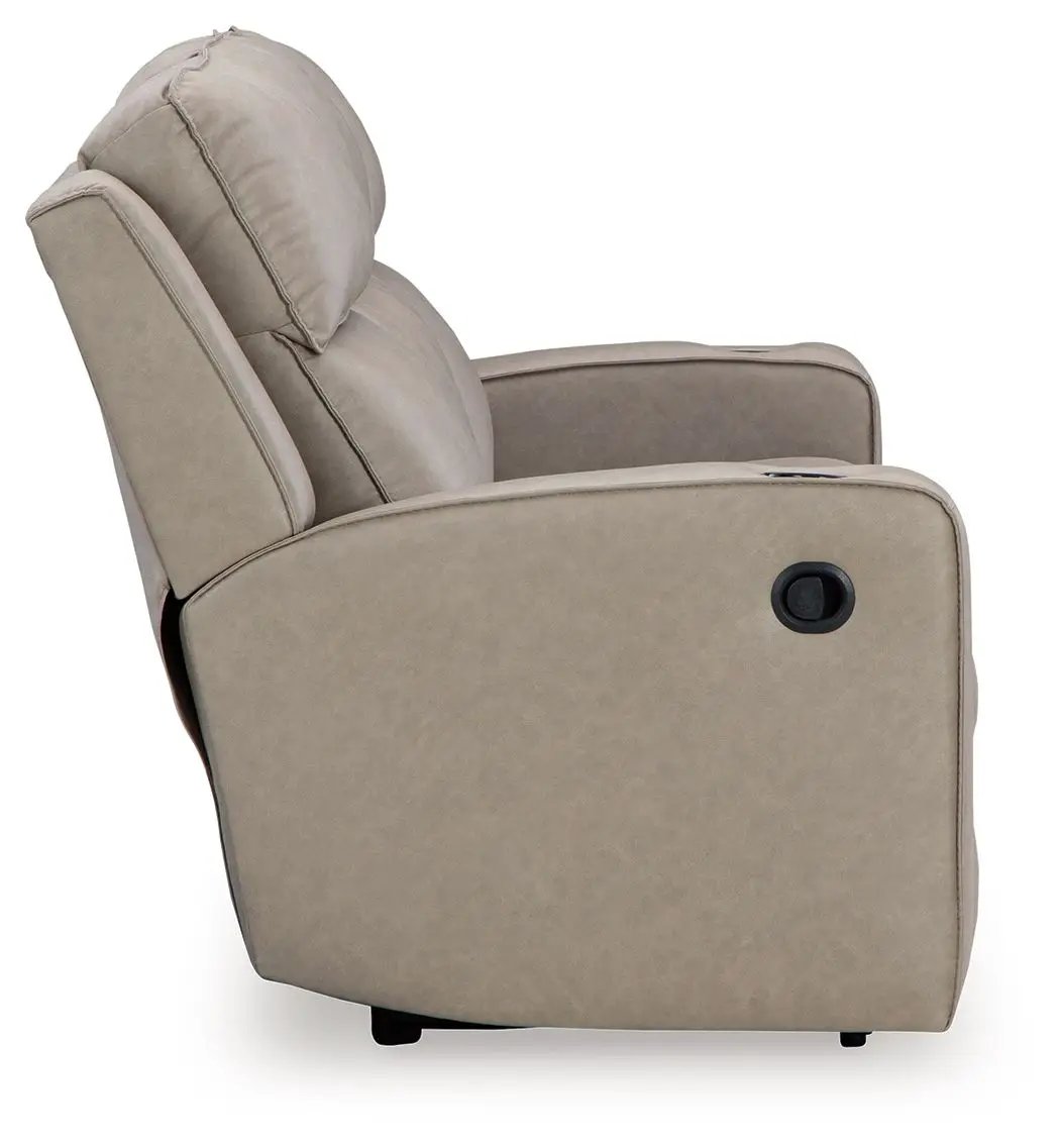 Lavenhorne - Rec Sofa W/Drop Down Table - Pebble by Unique Piece Furniture