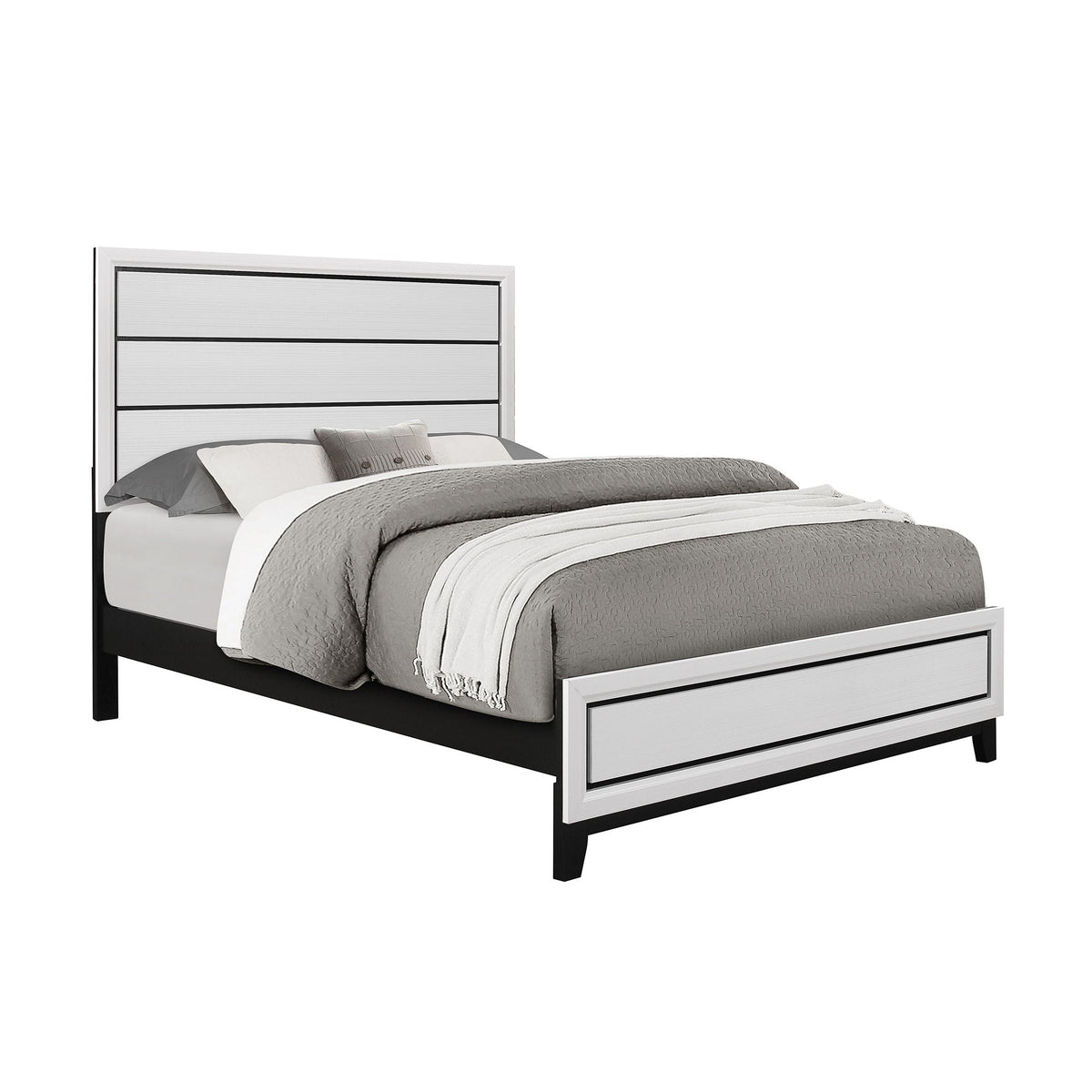 Mirage Panel Bed with Contemporary Headboard - Available in Dark Gray or White, photo 13 of 15