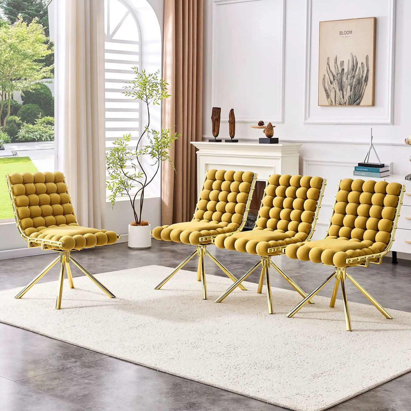 Puffy Bubble, Ball Chain Dining Chairs For Dining Room (Set of 2) by HouseOfZazla