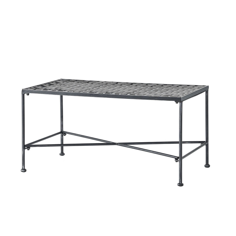 Luna Outdoor Iron Coffee Table - Black Brush Silver by HouseOfZazla