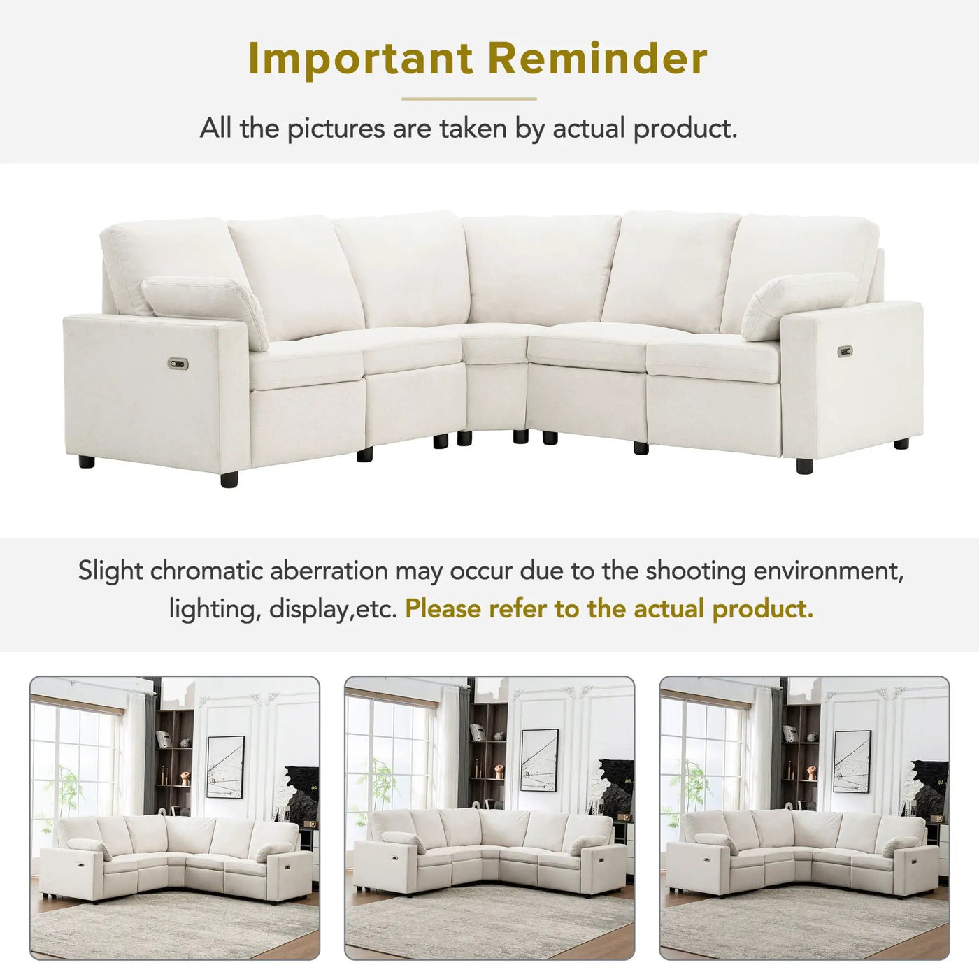 Power Recliner Sectional Sofa Home Theater Reclining Sofa With Two USB Ports, Two Storage Drawers For Living Room by HouseOfZazla