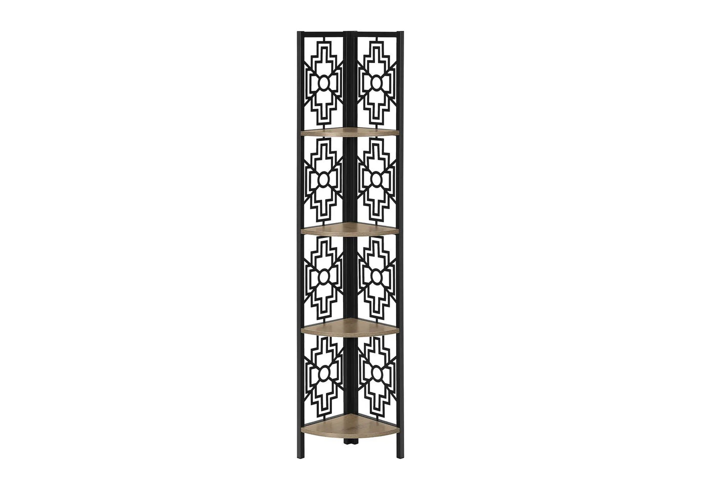 4 Tier Corner Bookshelf Bookcase for Office, Transitional Style by HouseOfZazla