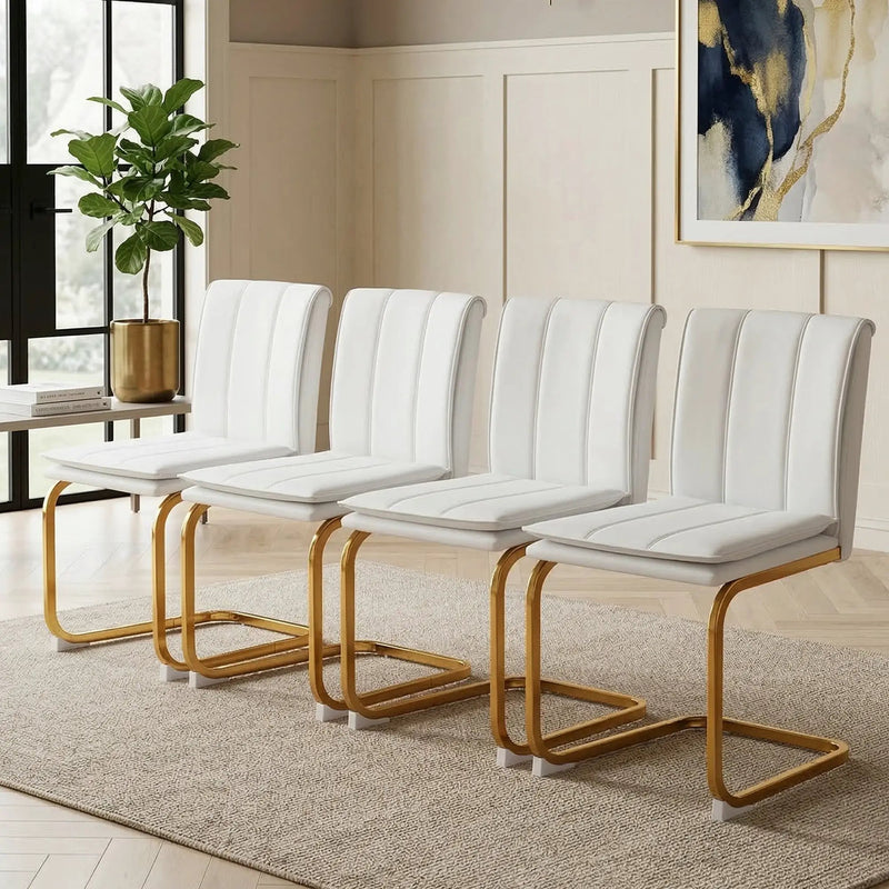 Modern Dining Chairs Set of 4, PU Leather by HouseOfZazla
