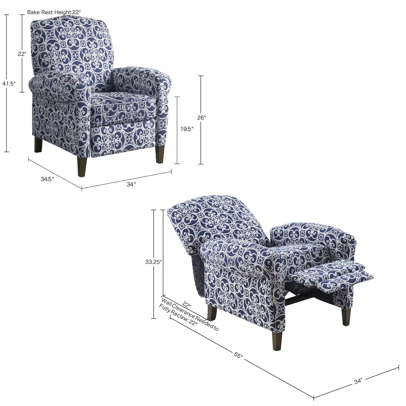 Kirby - Transitional Push Back Recliner Chair by Unique Piece Furniture