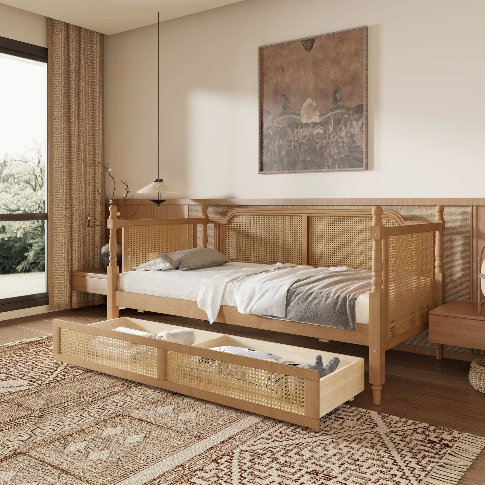 Full Size Daybed With 2 Drawers - Walnut by HouseOfZazla