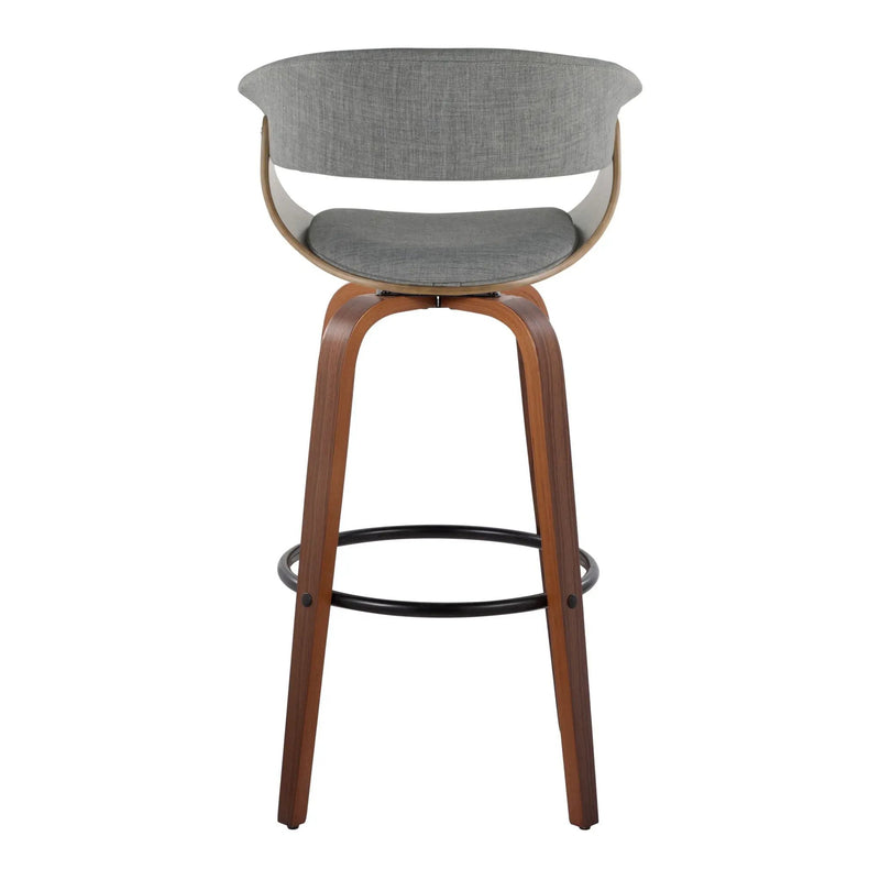 Vintage Mod - Mid Century Modern Fixed Height Barstool With Swivel & Round Footrest (Set of 2) by Unique Piece Furniture