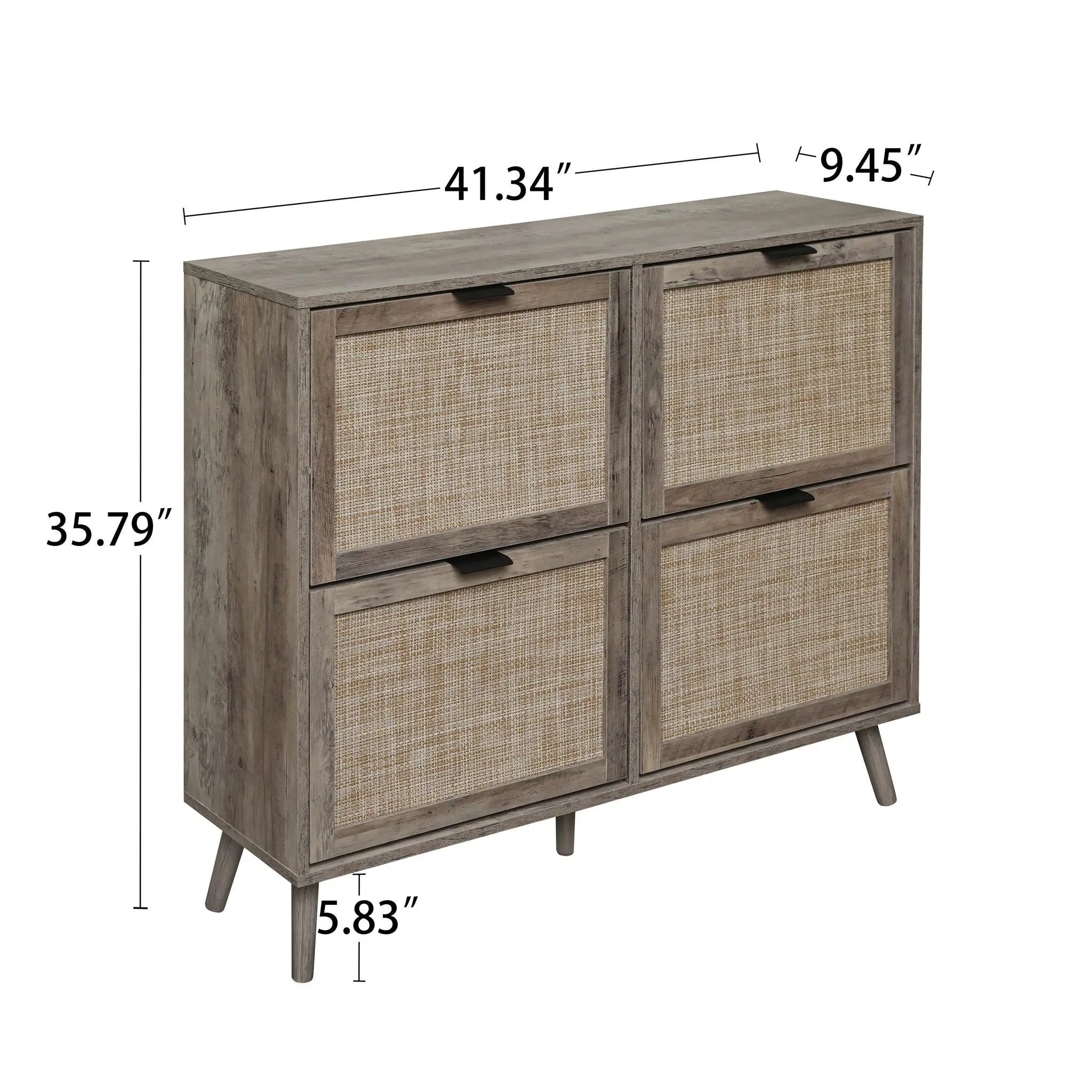 4 Door Shoe Rack, Freestanding Modern Shoe Storage Cabinet by Unique Piece Furniture