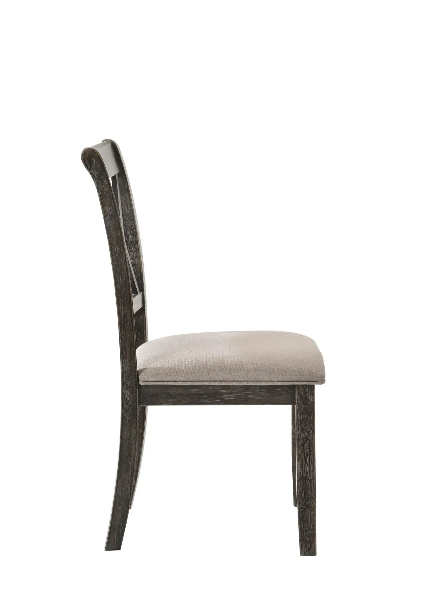 Claudia II - Weathered Side Chair (Set of 2) - Beige / Gray by HouseOfZazla