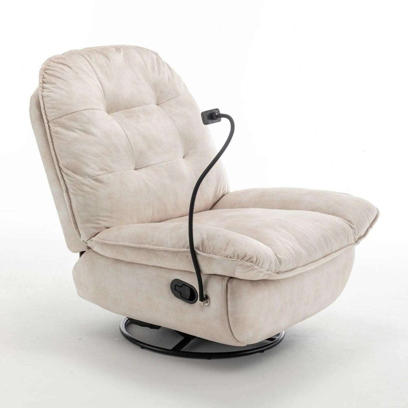 Modern Swivel Gliding Recliner Chair With Rocking Function And Phone Holder, Large Comfortable by HouseOfZazla