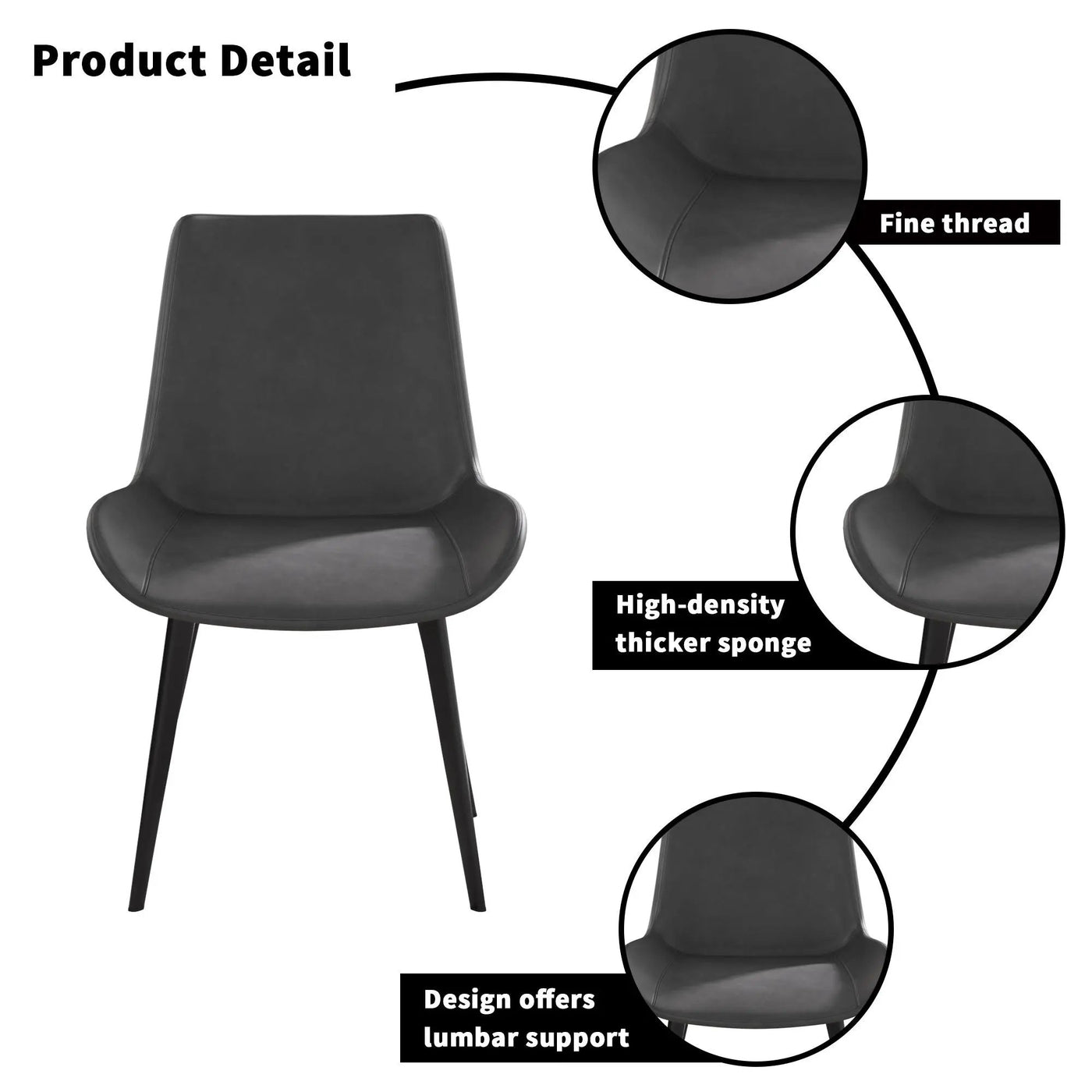 Modern Dining Chair Living Room Metal Leg Dining Chair (Set of 2) by HouseOfZazla