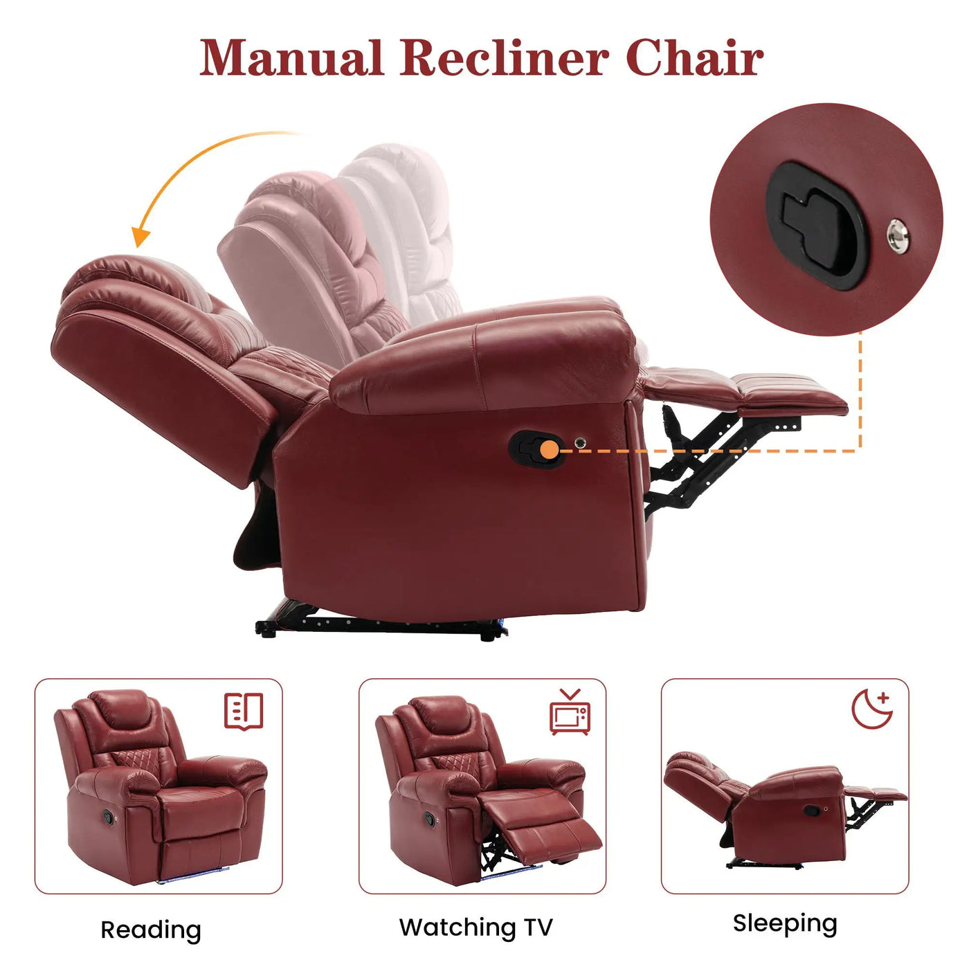 3 Pieces Recliner Sofa Sets Home Theater Seating Manual Recliner Chair With Center Console And LED Light Strip For Living Room by Unique Piece Furniture