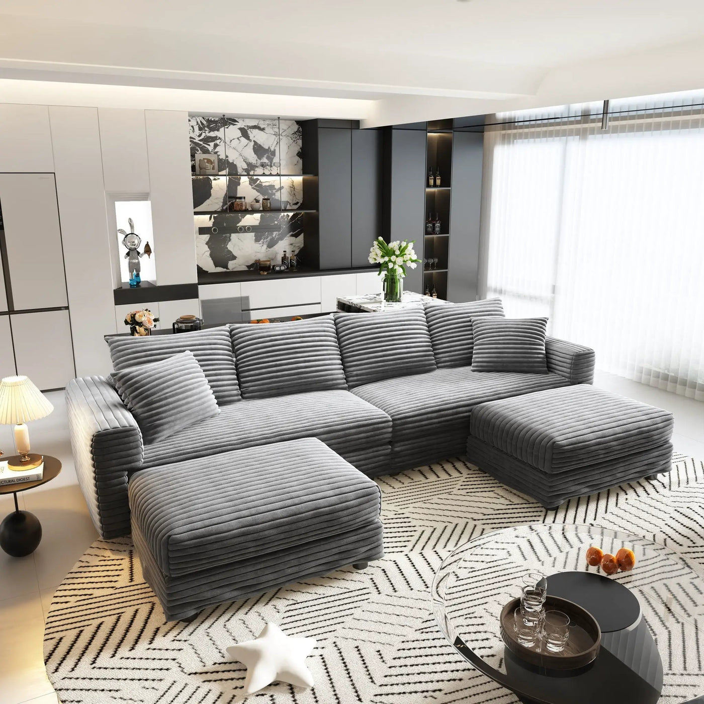 Modern Comfy Upholstered Sofa Cloud Couch & Deep Seat Couches by HouseOfZazla