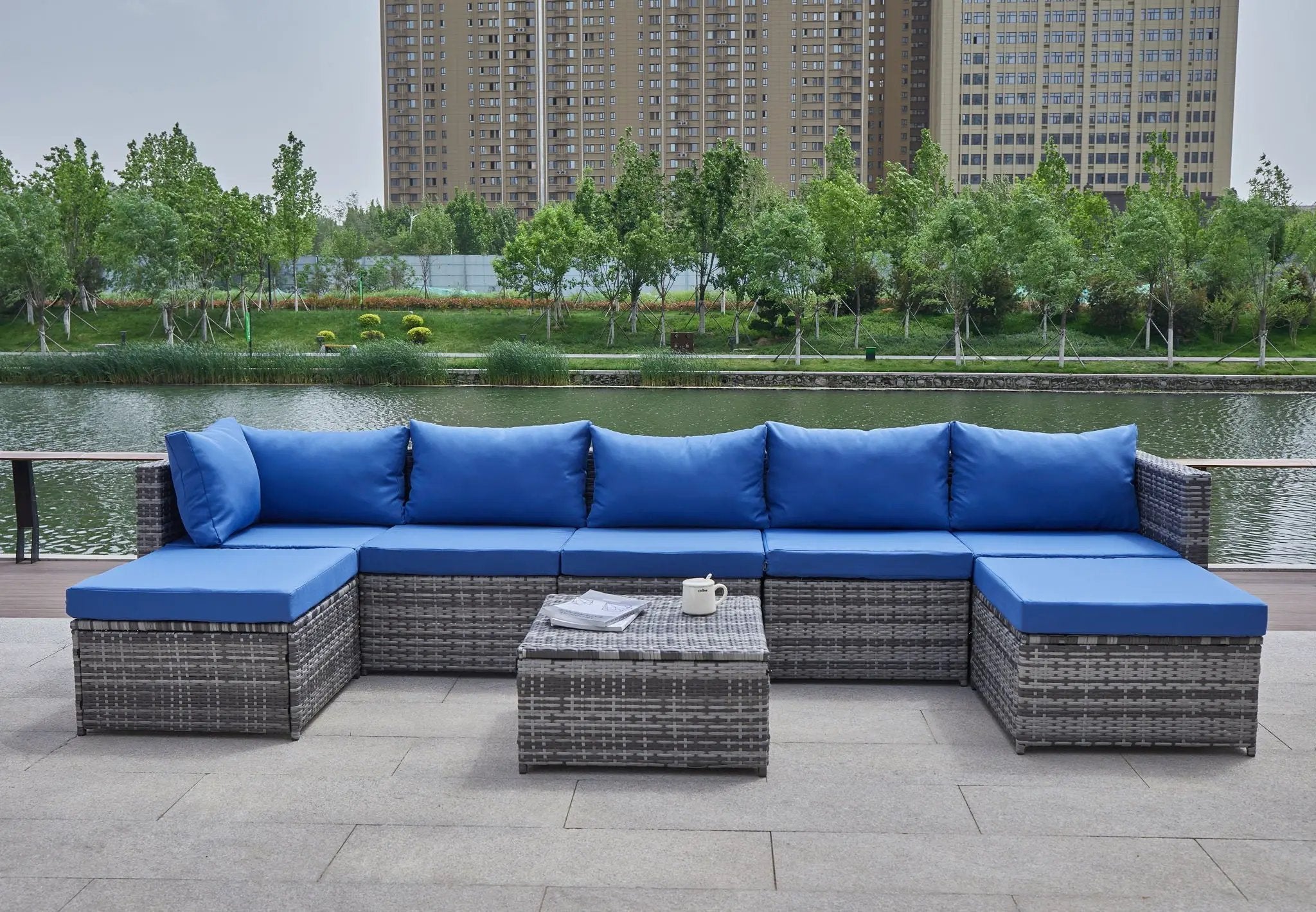 Patio Sofa With Cushions by Unique Piece Furniture