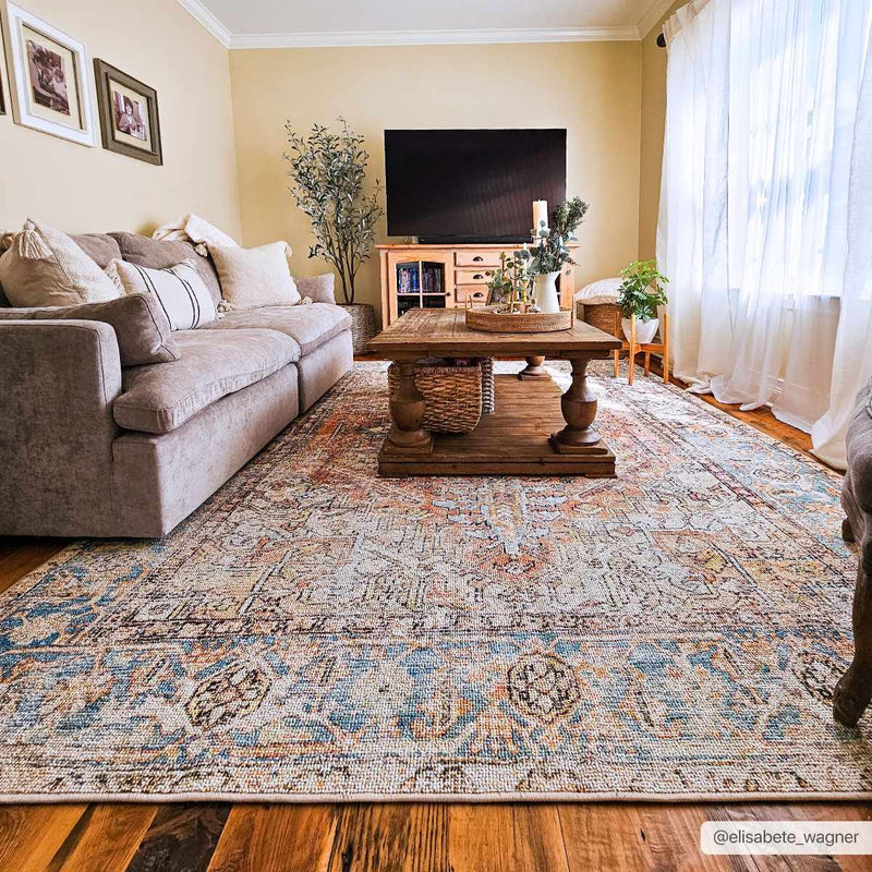 Beck Peach Washable Area Rug - Clearance by Boutique Rugs