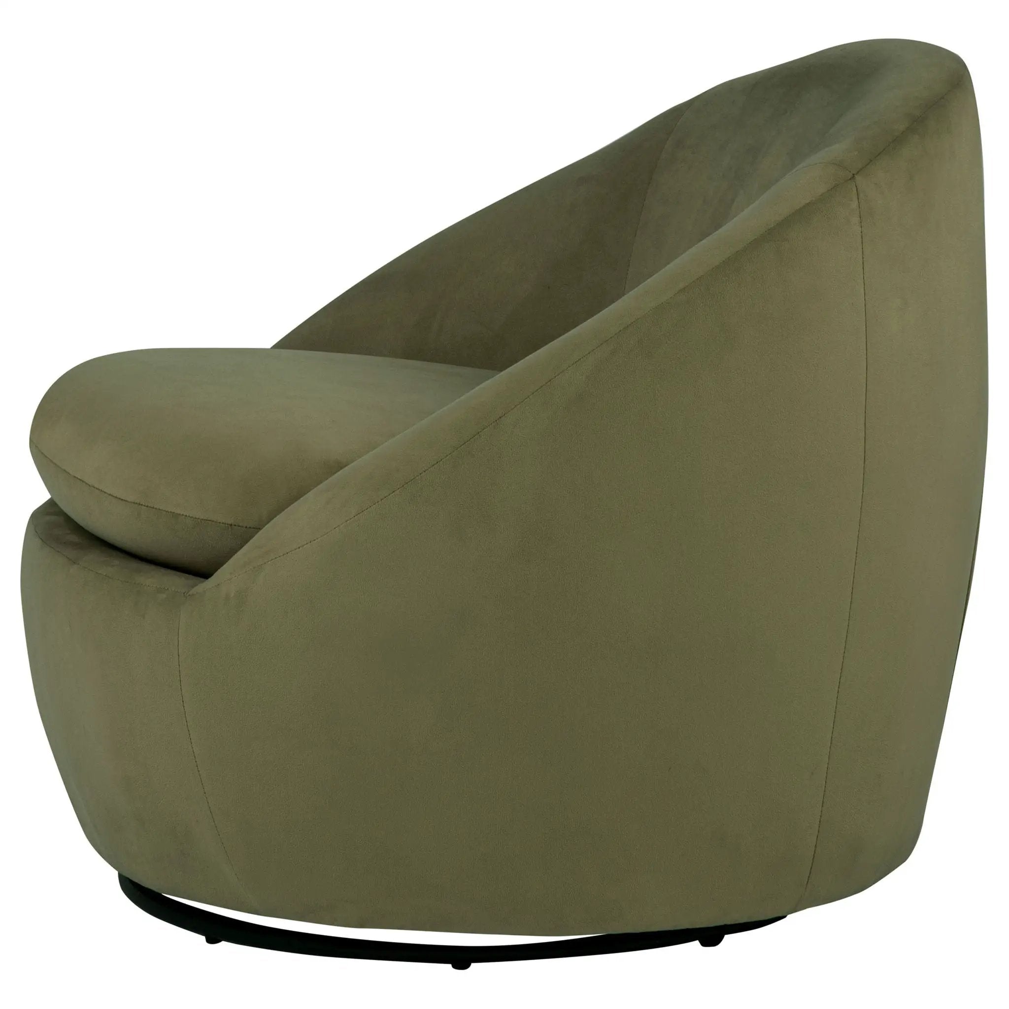 Myernick Velvet Upholstered Swivel Accent Chair Olive by Unique Piece Furniture