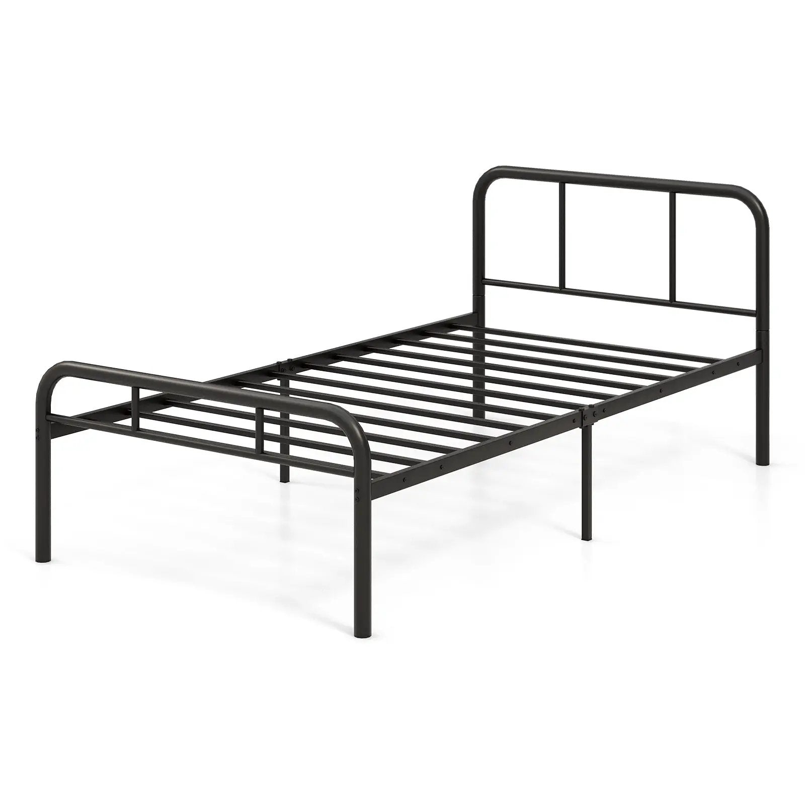 Modern Metal Bed Frame with Curved Headboard and Footboard-Twin Size by DirectDeals