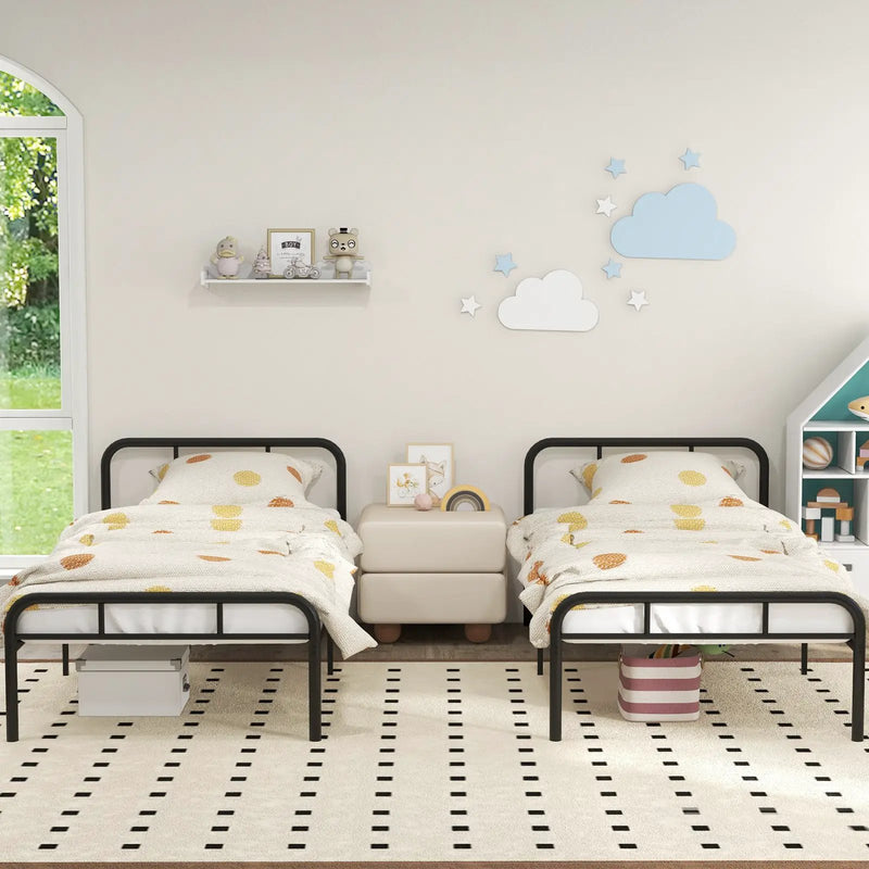 Modern Metal Bed Frame with Curved Headboard and Footboard-Twin Size by DirectDeals
