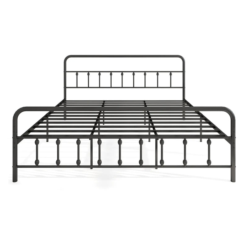 Bed Frame with Headboard and Under Bed Storage Black by DirectDeals