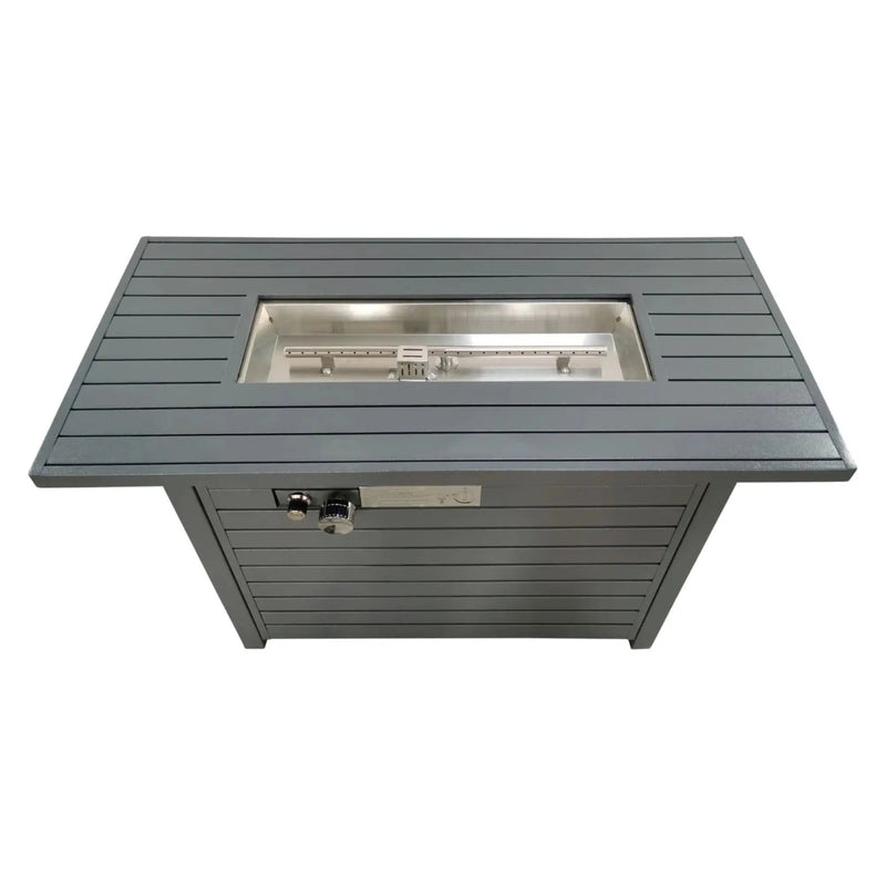 Propane Outdoor Fire Pit Table With Lid High-Quality Materials - Gray by HouseOfZazla