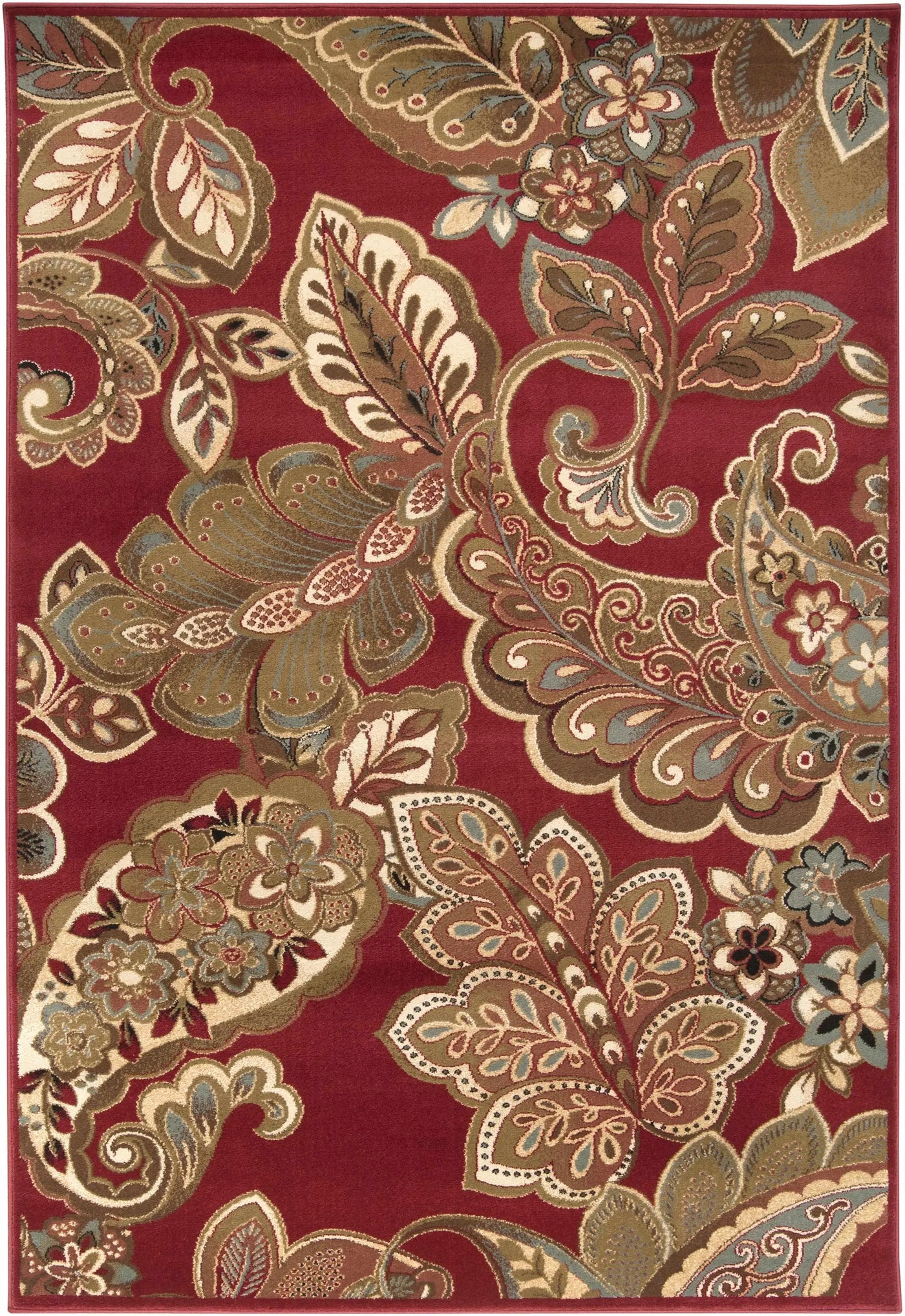 Beedeville Red Floral Rug by Boutique Rugs