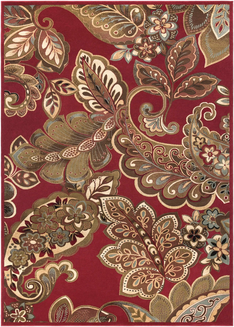 Beedeville Red Floral Rug by Boutique Rugs