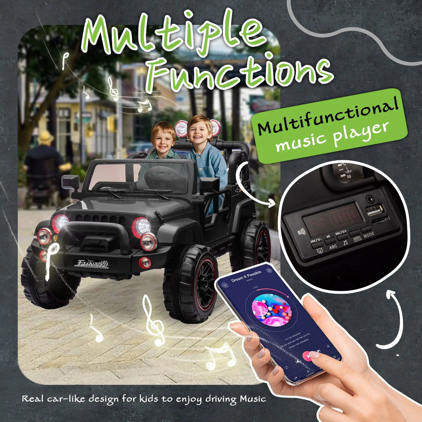 24V Kids Ride-On Electric Car with Parental Control by HouseOfZazla