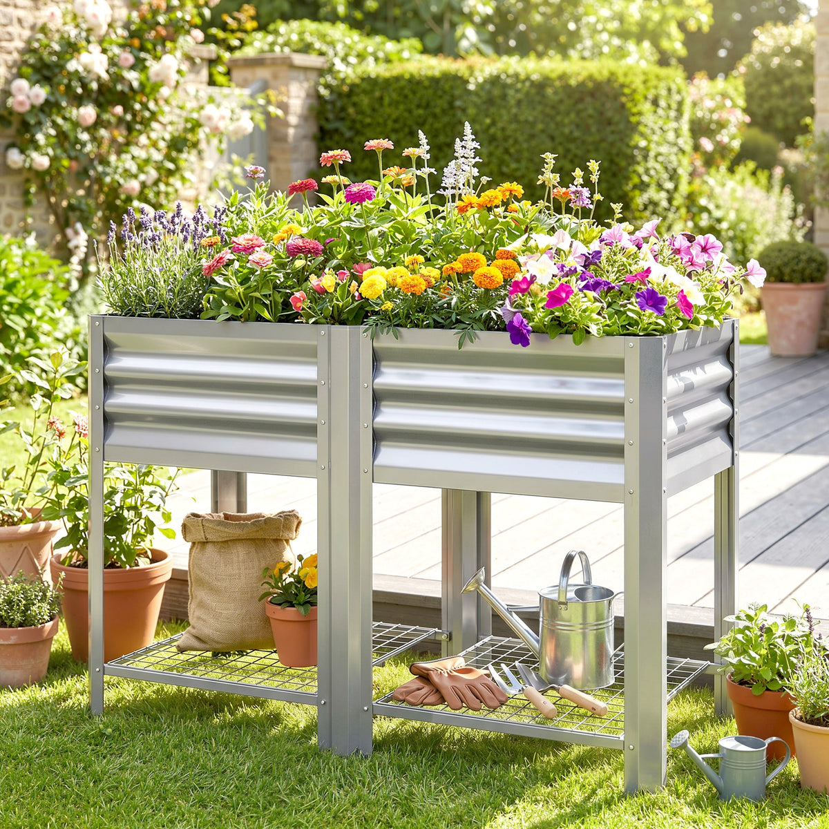 Outsunny Galvanized Steel Raised Garden Bed, photo 10 of 10