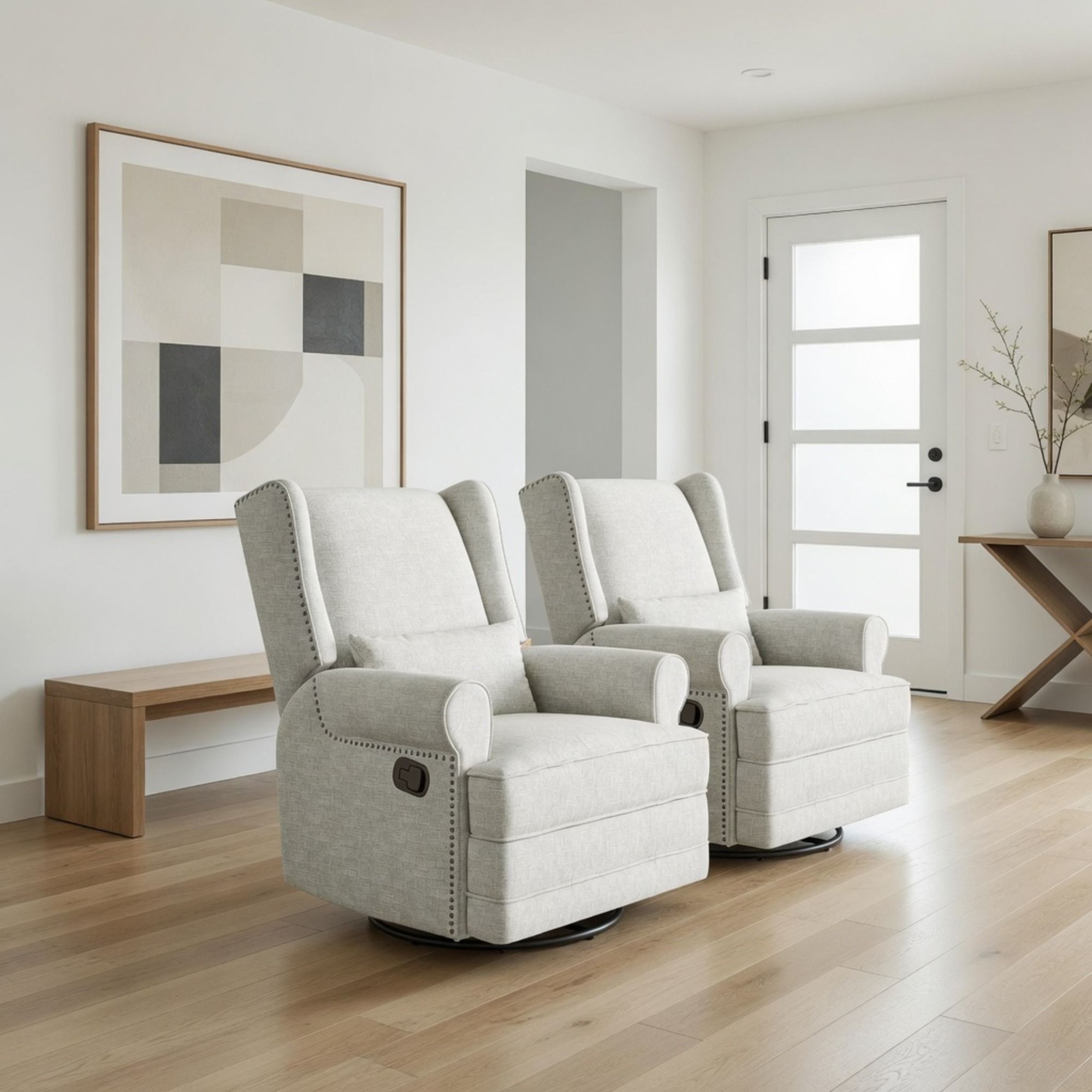 Extra Wide Swivel Recliner Glider Chair With Footrest by HouseOfZazla