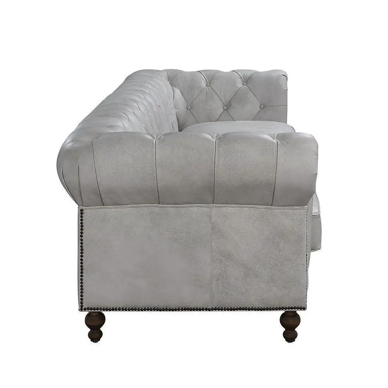 Ofer - Sofa - Vintage White Top Grain Leather by Unique Piece Furniture