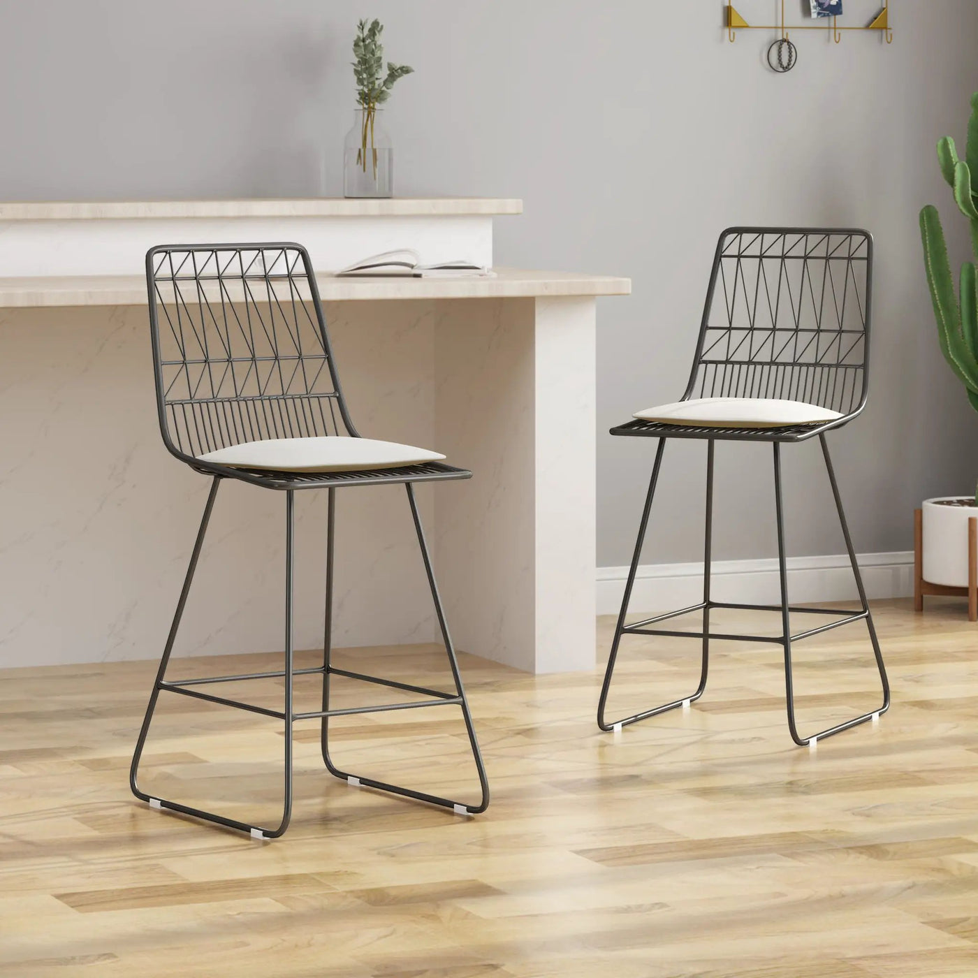 Yearning Iron Counter Stool With Water Resistant Cushion by HouseOfZazla