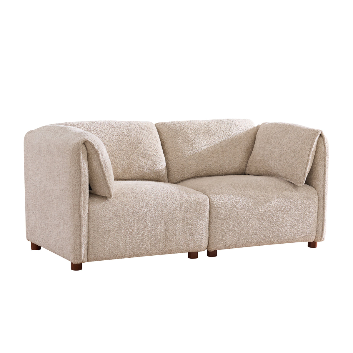 Aura 96 in. 4-Piece L Shaped Modular Sectional Sofa with Wood Frame - Boucle, photo 4 of 9