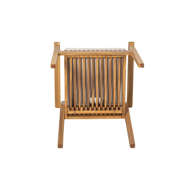 5-Piece Acacia Wood Outdoor Dining Set, Patio Table & Chairs with Removable Cushions by HouseOfZazla