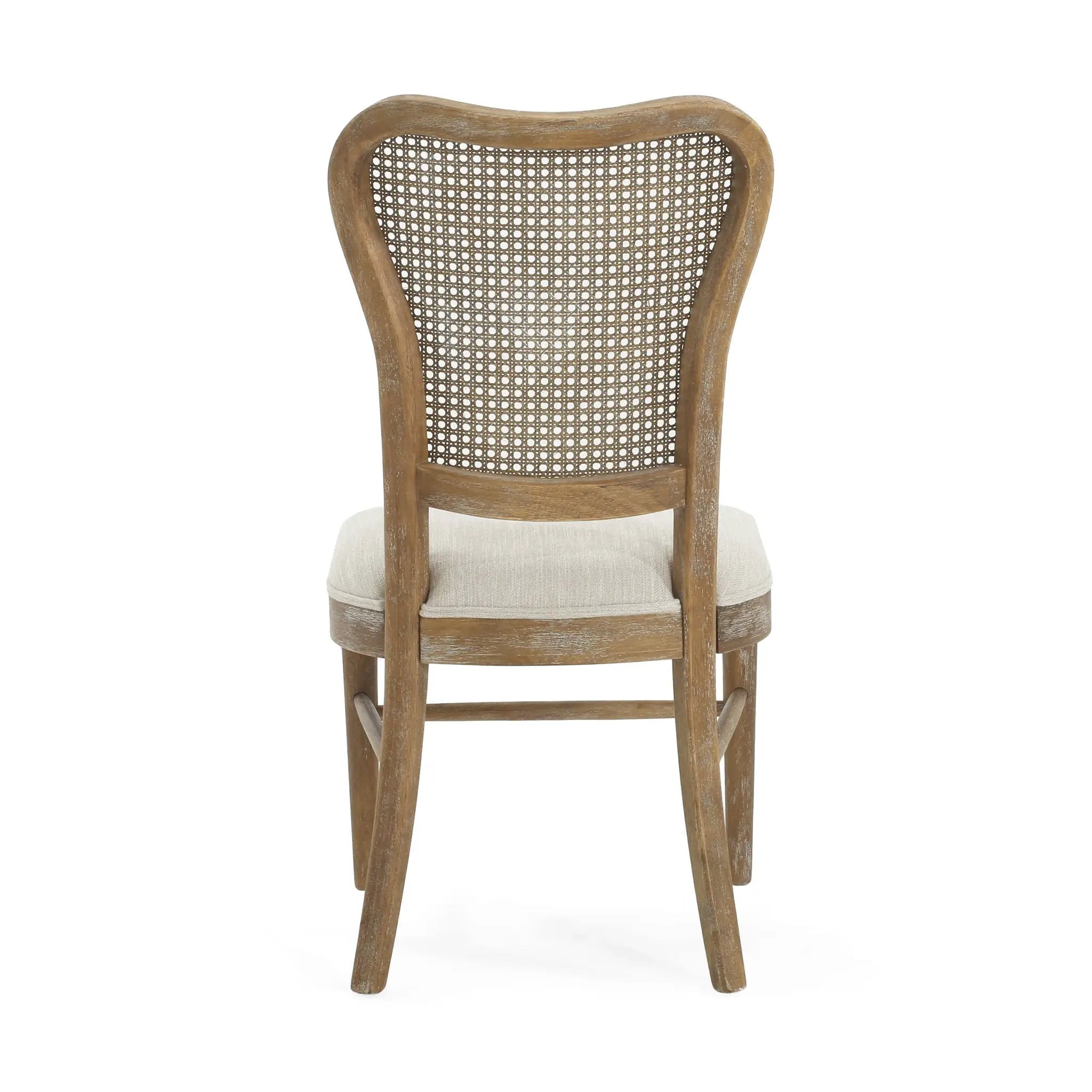 Classic Retro Dining Chair (Set of 2) With Rattan Backrest - Dark Brown / Beige by HouseOfZazla