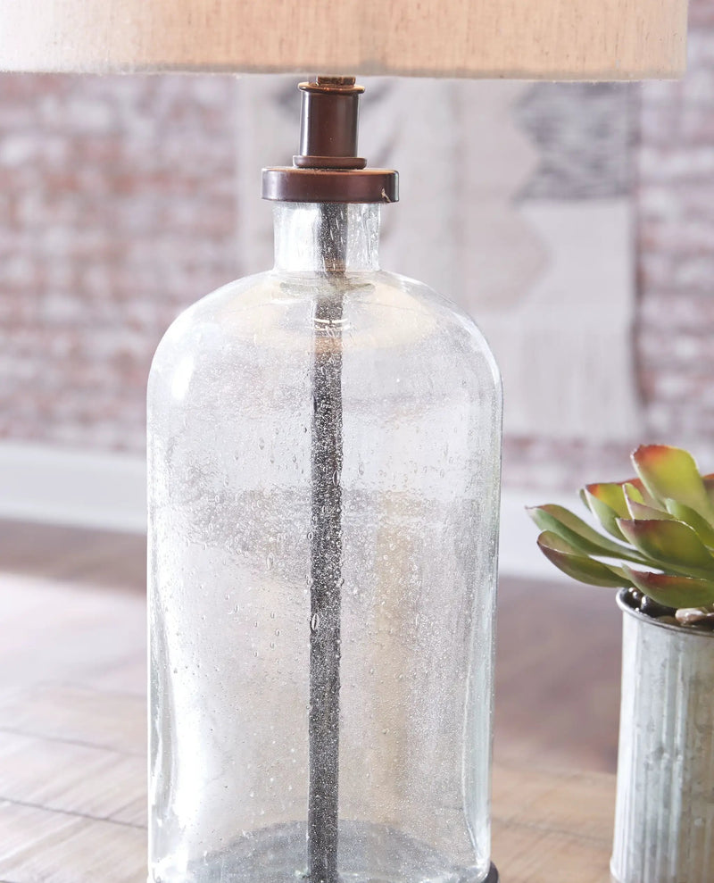 Bandile - Glass Table Lamp - Clear / Bronze Finish by Unique Piece Furniture