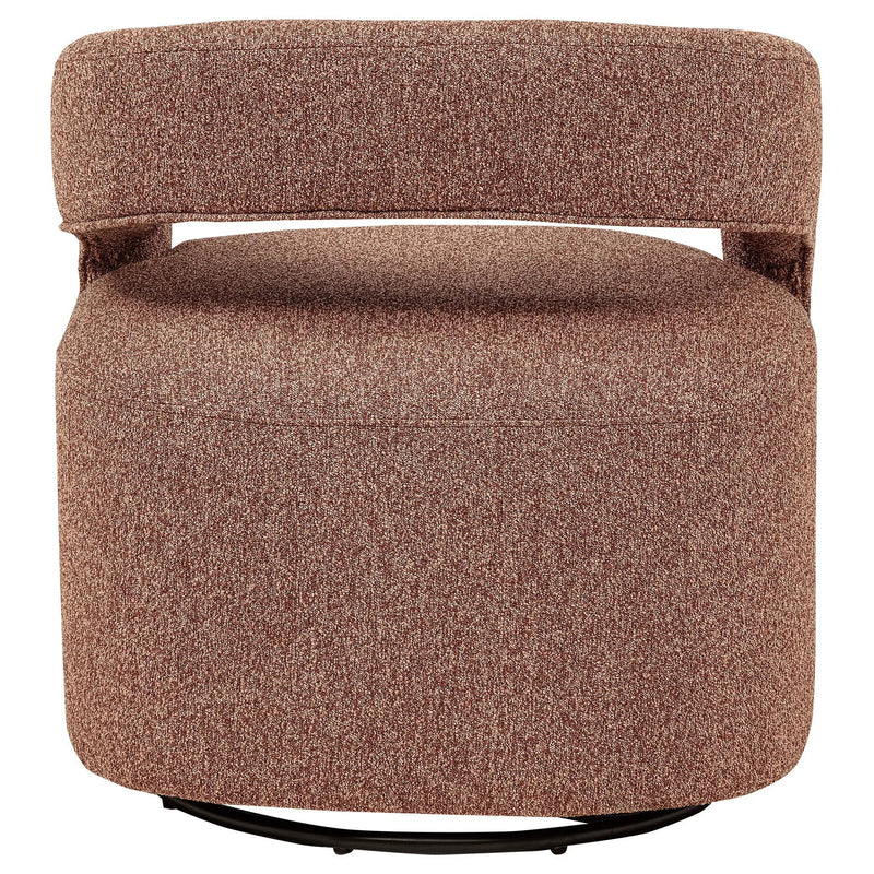 Westhill Boucle Upholstered Swivel Accent Chair Berry by Unique Piece Furniture