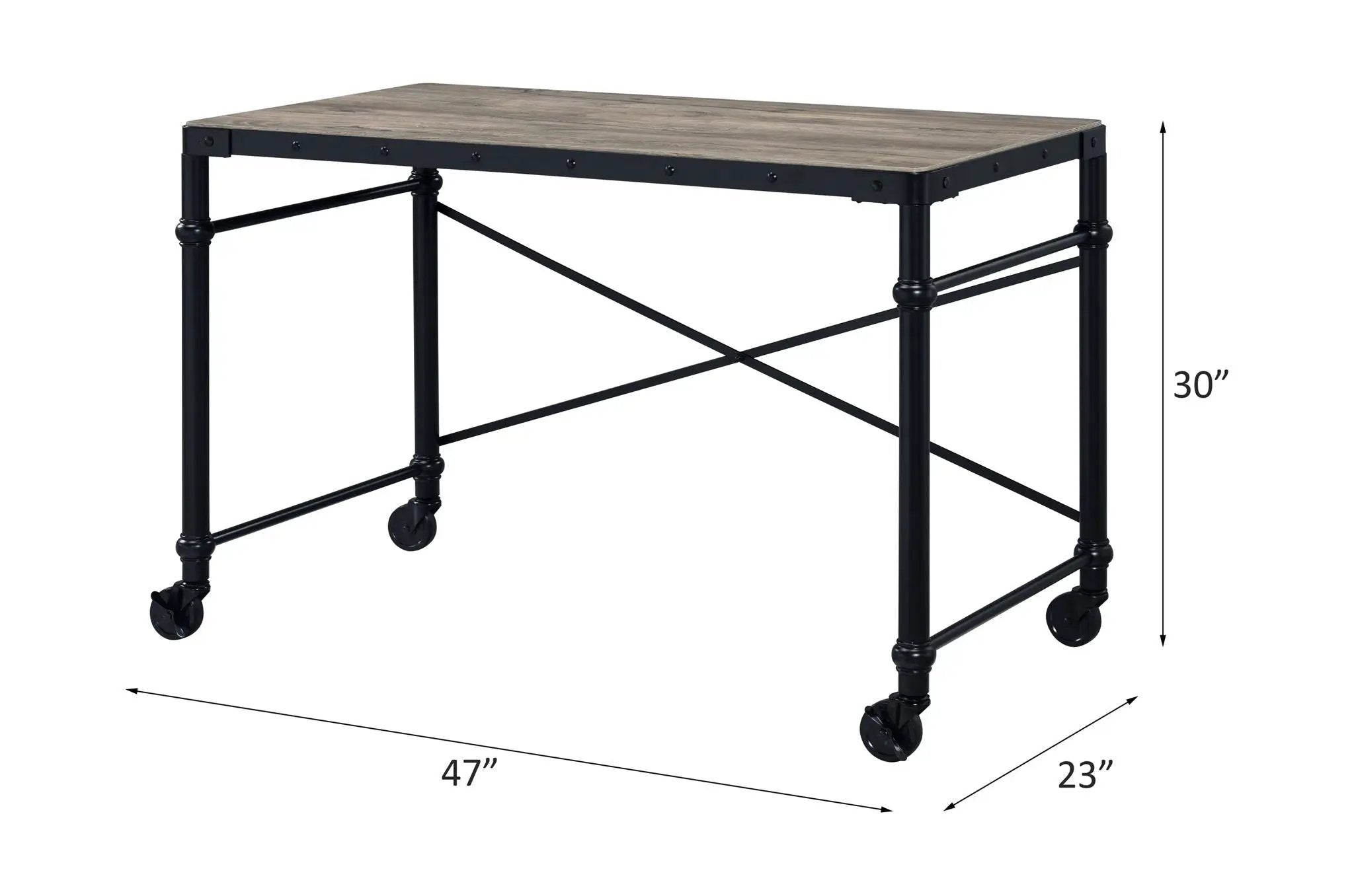 Oklarth Rustic Writing Desk - Black / Oak by HouseOfZazla