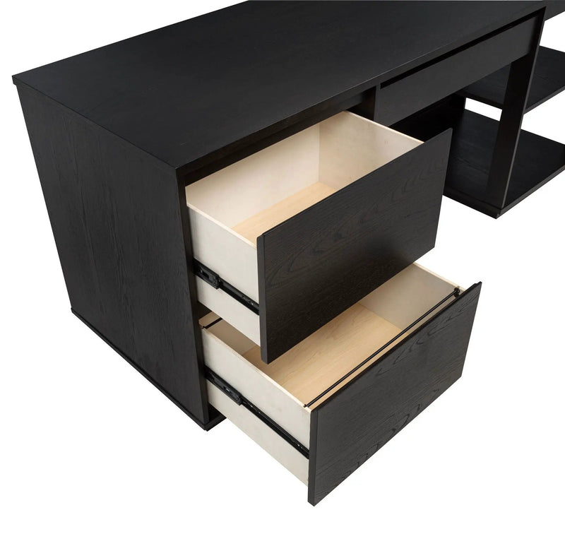 Harkes 75-inch 3-drawer Computer Desk with Adjustable Shelf Coffee Bean by Unique Piece Furniture