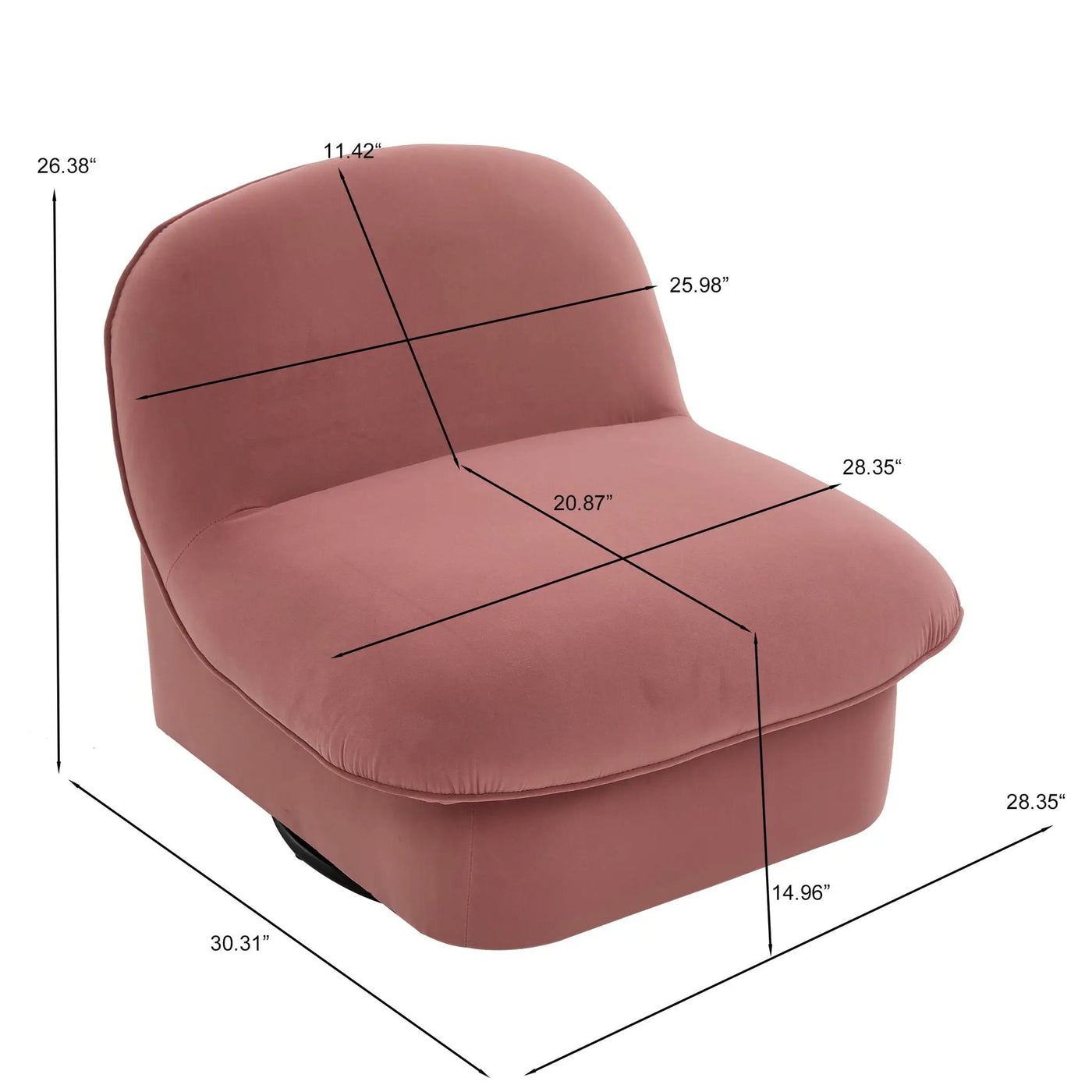 Pumpkin Shaped Swivel Accent Chair, 360 Degree Rotation for Living Room by HouseOfZazla