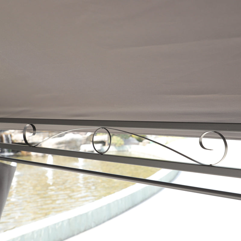 13x10 Ft Outdoor Patio Gazebo with Ventilated Double Roof - Grey, photo 13 of 20